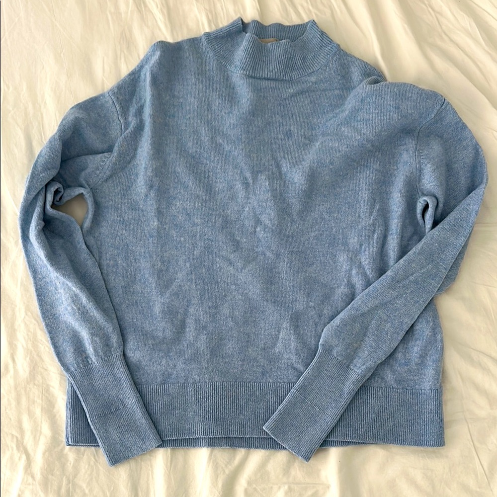 Everlane Light Blue Mock Neck Sweater sz XS